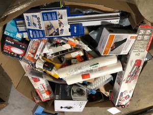 lot 1 image: Gaylord of Assorted Tools Hardware and General Merchandise Various Models and Conditions Customer Returns See Pictures