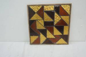 lot 382 image: framed stained glass