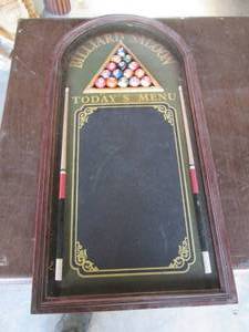 Billiards Saloon Pool themed menu c...