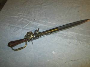 Antique Flint lock hunting sword Pi...