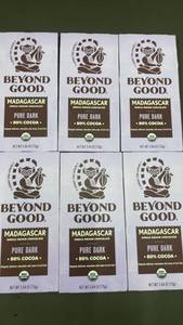 GA 2 - Set of 6 Beyond Good Madagascar 80% Cocoa Pure Dark Chocolate Bars