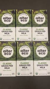 GA 2  - Set of 6 Alter Eco Organic Chocolate Grass Fed Milk Boxes (2.65 oz each)