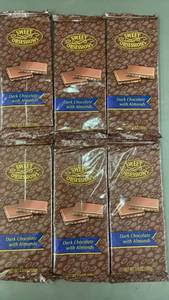 GA 2  - Lot of 6 Sweet Obsessions Dark Chocolate with Almonds Bars - 3.5 oz Each