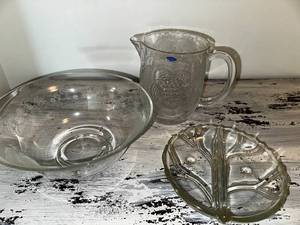 Vintage Pressed Glass Serving Pieces