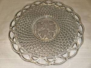 Vintage Imperial Glass Laced Edge Serving Plate 14
