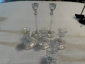 Crystal Candlestick Holder Set