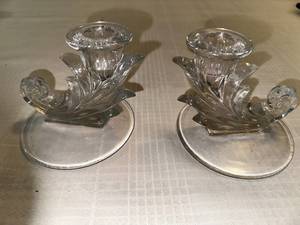 Vintage Glass Swirl Candle Holders