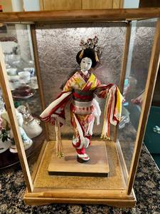 Japanese Geisha Doll in Case