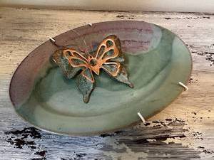 Handmade Butterfly Pottery Plate