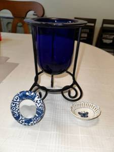 Decorative Glass & Ceramic Candle Holder Set