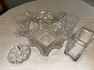 Vintage Pressed Glassware Set