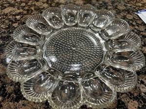 Vintage Glass Egg Platter