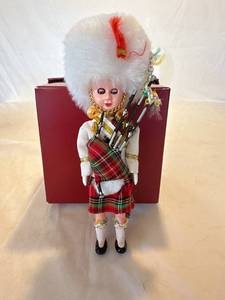Vintage Scottish Doll Christmas Ornament with Bagpipes