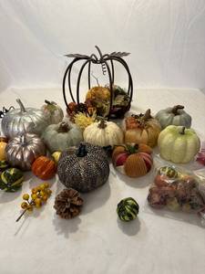 Decorative Fall Pumpkins & Gourds Set