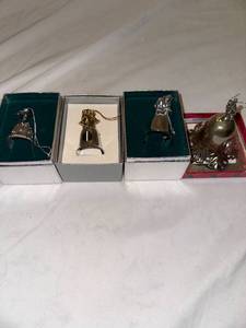 Set of 4 Decorative Silver Plated Lundt and Reed and Barton Holiday Bells