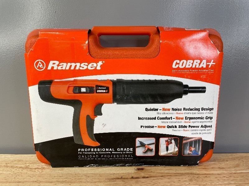 lot 14 image: Brand New Ramset Cobra 0.27 Caliber Semi-Automatic Powder Actuated Tool with Silencer $269 Retail N