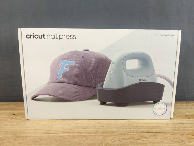 lot 19C image: Brand New Cricut Hat Press Heat Press for Hats, Blue $149 Retail O