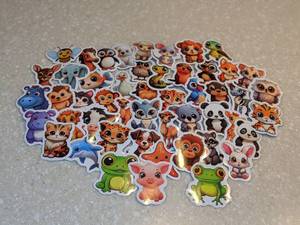 lot 402 image: 50 Total Brand New Baby Animal Stickers P