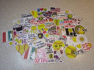 lot 403 image: 50 Total Brand New Softball Stickers P