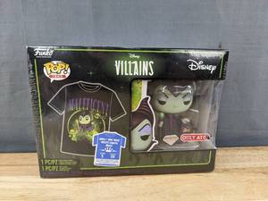 lot 91L image: Brand New Funko Pop Disney Villains Maleficent Vinyl Figure and Small Unisex T-Shirt N