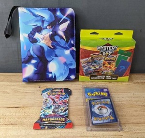 lot 35 image: Brand New Pokmon Scarlet Violet Twilight Masquerade Trading Card Game Booster Pack, Pokmon 10 Card Gaming Pack, Pokmon Mystery Power Box and Card Binder W
