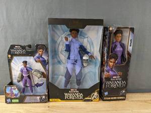 lot 181 image: New Set of 3 Shuri Black Panther Wakanda Forever Figurines N