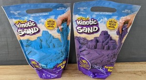 lot 75 image: Brand New 2 Bags of Kinetic Sand Blue and Purple $40 Retail W