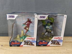 lot 51A image: Zoteki Marvel Avengers Figurines Hulk and Iron Man $50 Retail N