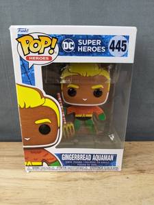 lot 110F image: Brand New Funko Pop DC Super Heroes Gingerbread Aquaman #445 Figure V