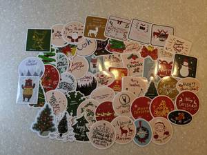 lot 432 image: 50 Total Brand New HolidayMerry Christmas Stickers P