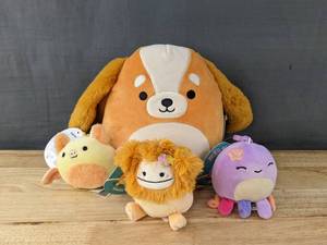 lot 82L image: 4 Brand New Squishmallows - Ysabel, Meghan, Shasta and Beula $50 Retail W