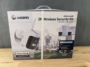 lot 3 image: Brand New Swann AllSecure600 2K Wireless Security Kit with 2 x Wire-Free Cameras & NVR Tower  SWNVK-600SD2 $319.99 Retail I