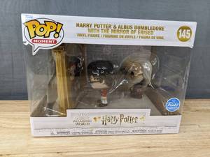 lot 214F image: Brand New Funko Pop Moment Wizarding World Harry Potter & Albus Dumbledore with the Mirror of Erised #145 Figure 10 Box V