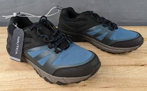 lot 65 image: New Nautica Hiking Shoes Mens Size 10 Black with Blue L