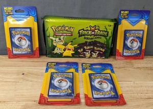 lot 57 image: Brand New Pokemon Trading Cards 4 Mystery Packs Each Includes 20 Cards Plus 1 Foil Card, POK Trick or Trade BOOster Bundle Box I
