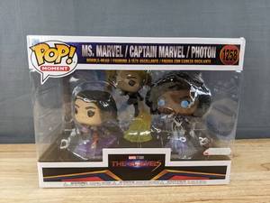 lot 189F image: Brand New Funko Pop Marvel Studios The Marvels Ms. Marvel, Captain Marvel and Photon #559 Figure 10 Box V