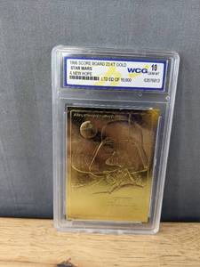 lot 195 image: 1996 Score Board Star Wars 23KT Gold WCG 10 Gem Mint Graded Numbered A New Hope Card N