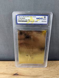 lot 196 image: 1996 Score Board Star Wars 23KT Gold WCG 10 Gem Mint Graded Numbered Return of the Jedi Card N