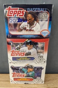 lot 67L image: Brand New 2024 Topps Baseball MLB Series 1 Trading Card Blaster Box, 2023 Topps Baseball MLB Series 2 Trading Card Blaster Box and 2023 Topps Baseball MLB Series 1 Trading Card Blaster Box I