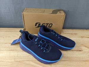 lot 203 image: New STQ Slip on Orthopedic Walking Shoe Womens 7.5 Royal Blue L