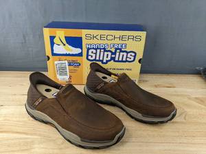 lot 26 image: Brand New Skechers Elgin Hands-Free Slip In Shoes Mens 13 Extra Wide Brown $100 Retail L