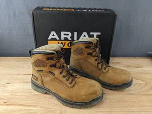 lot 168 image: Ariat Turbo 6 H2O Carbon Toe Work Boot Mens Size 8.5 Aged Bark L