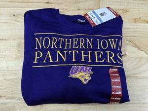 lot 123 image: Brand New NCAA Pull Over Sweatshirt Northern Iowa Panthers Size XL Purple L