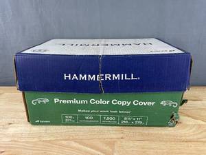lot 18B image: Brand New Case of Hammermill Cardstock, Premium Color Copy Paper, 100 lb, 8.5x11 - 100 Bright, 1,500 Sheets, Made in the USA Card Stock, 120024C, White $130 Retail N