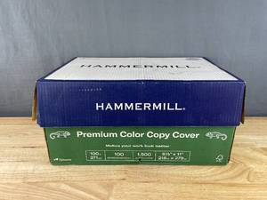lot 45B image: Brand New Case of Hammermill Cardstock, Premium Color Copy Paper, 100 lb, 8.5x11 - 100 Bright, 1,500 Sheets, Made in the USA Card Stock, 120024C, White $130 Retail N