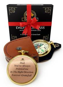 lot 47G image: Brand New Dads Compass with Belt Leather Case and Chain N