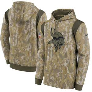 lot 26A image: Brand New Minnesota Vikings NFL Salute To Service Football Digital Camo Hoodie Mens Size XXL $100 Retail I