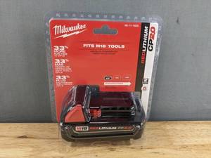 lot 21G image: Brand New Milwaukee M18 18-Volt 2.0 Ah Lithium-Ion Compact Battery $99 Retail I