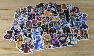 lot 51G image: 60 New Furry Anime Girls Stickers N