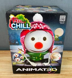 lot 18C image: Brand New Mr. Chill Talking Animated Snowman with Built in Projector & Speaker Plug n Play $50 Retail N